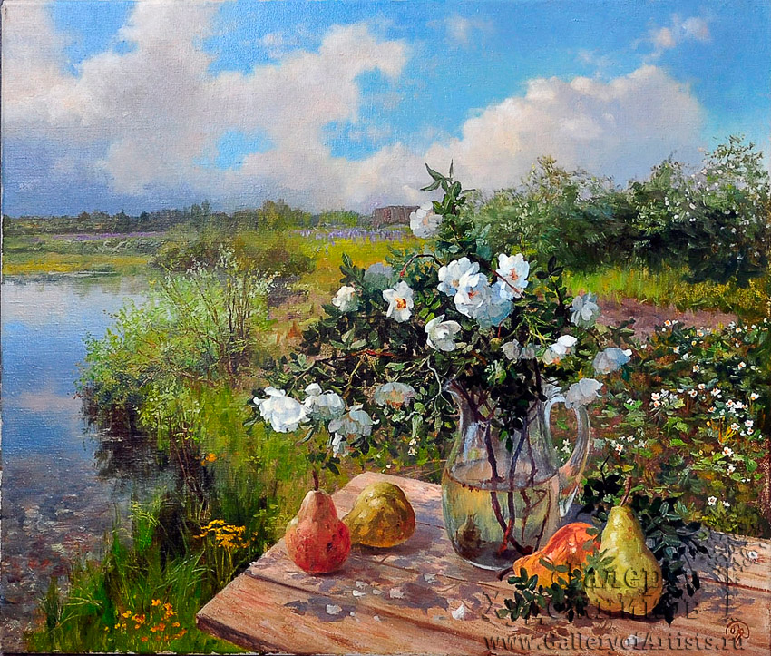 На даче